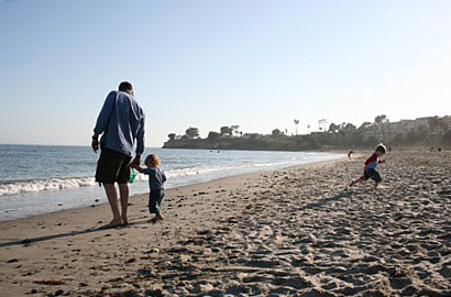 family at beach