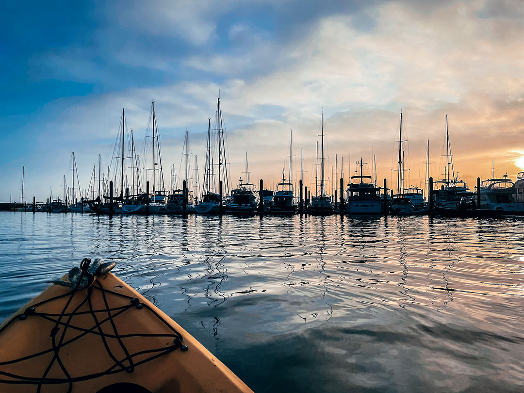 Sunset over the harbor